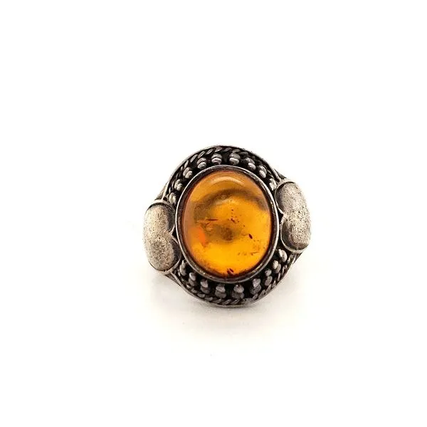 Sterling Silver Estate Amber Ring similar item image