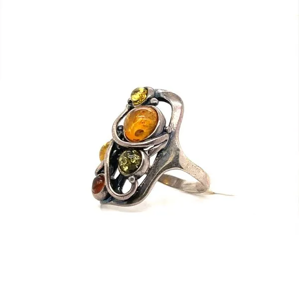 Sterling Silver Estate Amber Ring Image 2 Minor Jewelry Inc. Nashville, TN