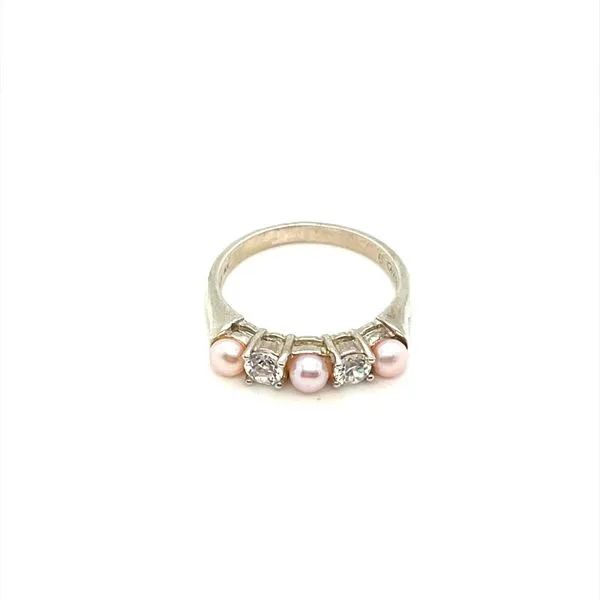 Sterling Silver Estate Freshwater Pearl & Glass Ring Minor Jewelry Inc. Nashville, TN