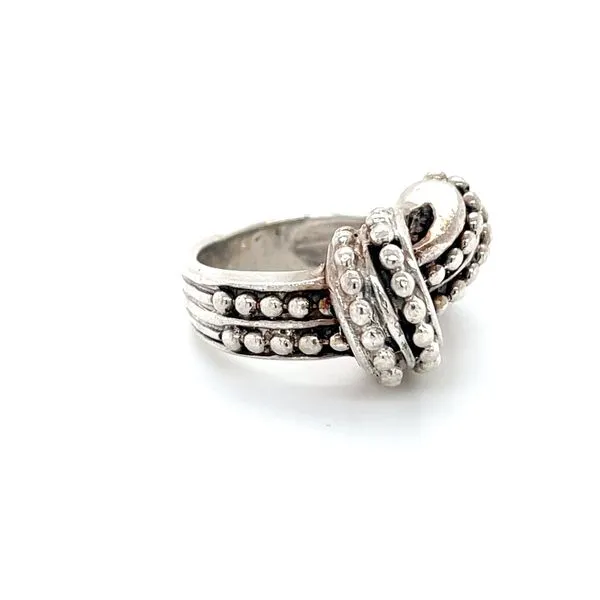 Sterling Silver Estate Large-Milgrain Twisted \Belt\ Styl...