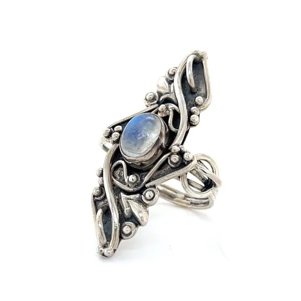Sterling Silver Estate Womens Moonstone Ring