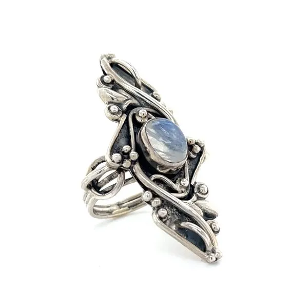 Sterling Silver Estate Womens Moonstone Ring