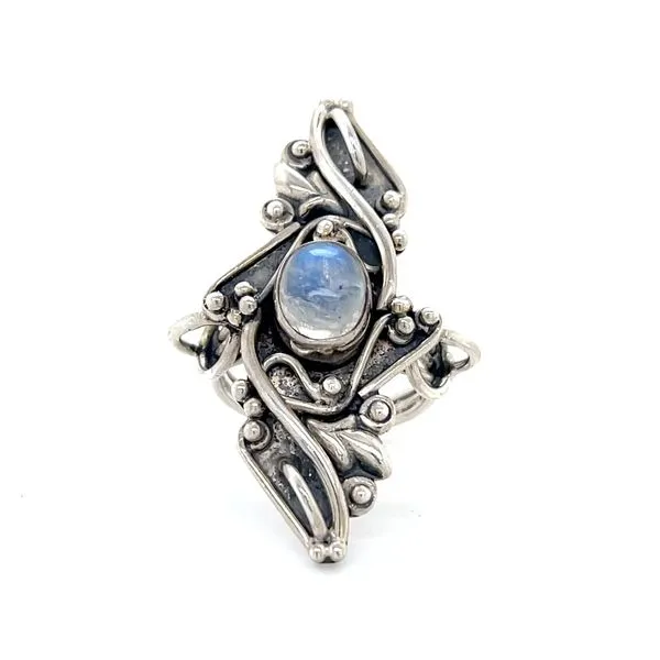 Sterling Silver Estate Womens Moonstone Ring