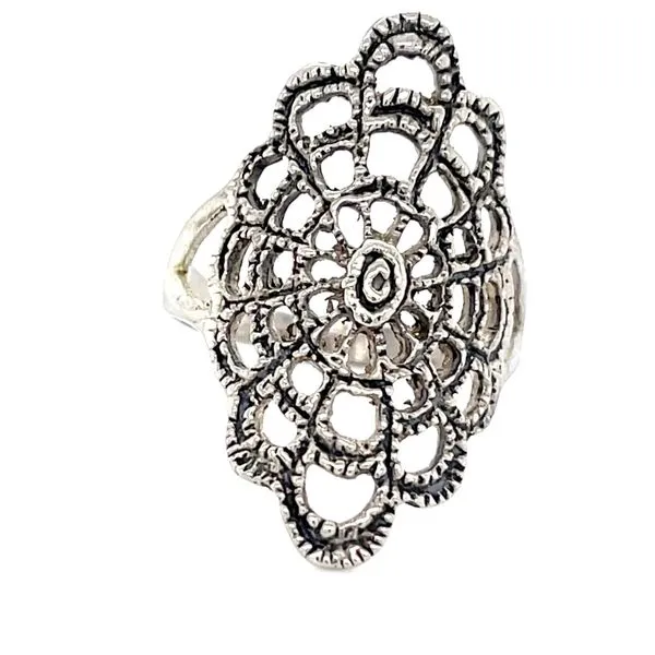 Sterling Silver Estate Milgrain Web Ring