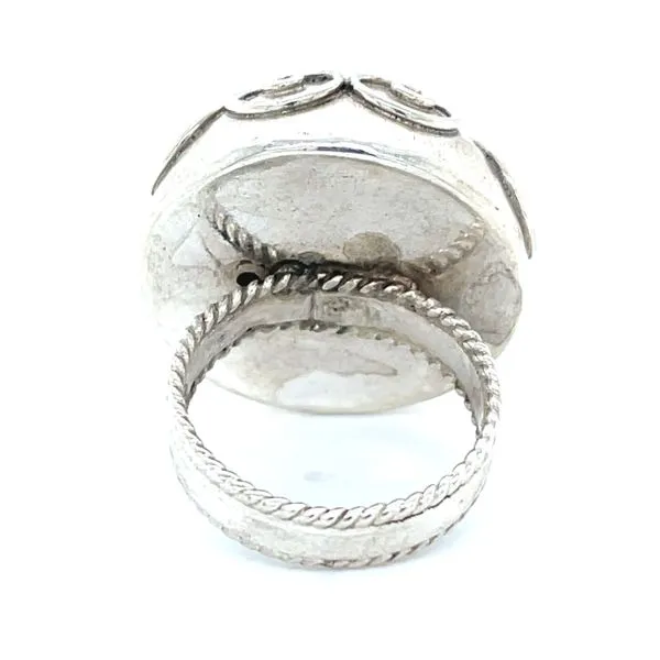 Sterling Silver Estate Swirl & Milgrain Dome Ring