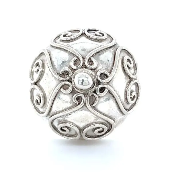 Sterling Silver Estate Swirl & Milgrain Dome Ring