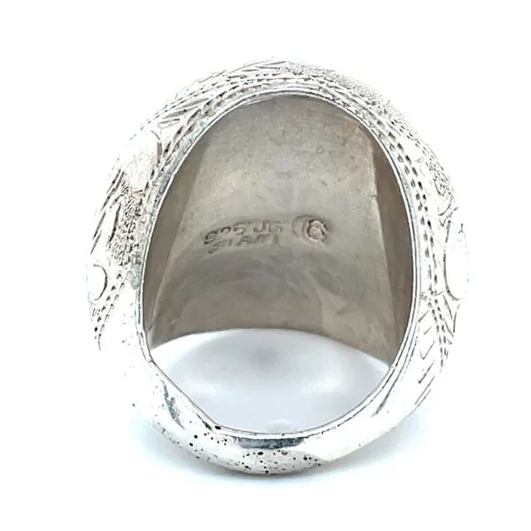 Sterling Silver Estate  Floral Engraved Dome Ring