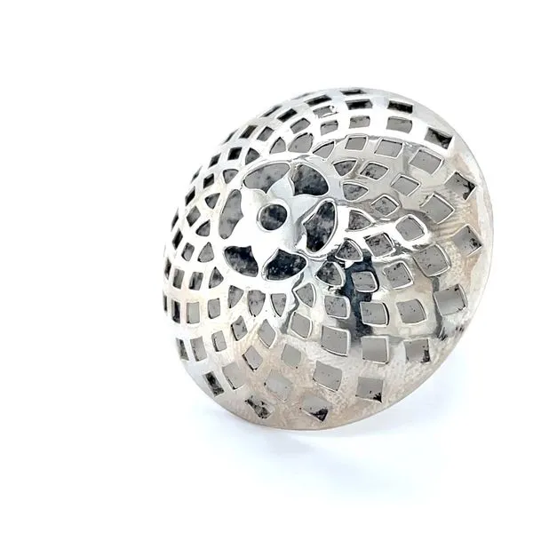 Sterling Silver Estate Hypotrochoid Hollow Dome Ring