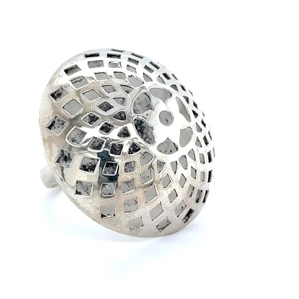 Sterling Silver Estate Hypotrochoid Hollow Dome Ring