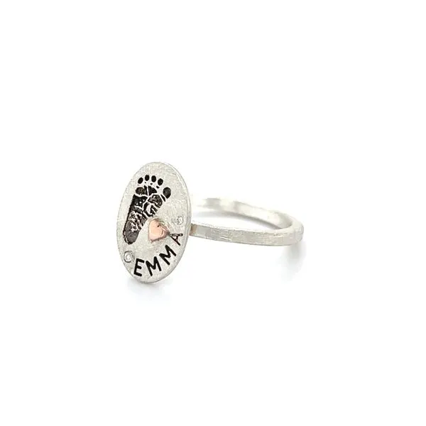 Sterling Silver and 14K Rose Gold Diamond Heart Ring Image 2 Minor Jewelry Inc. Nashville, TN