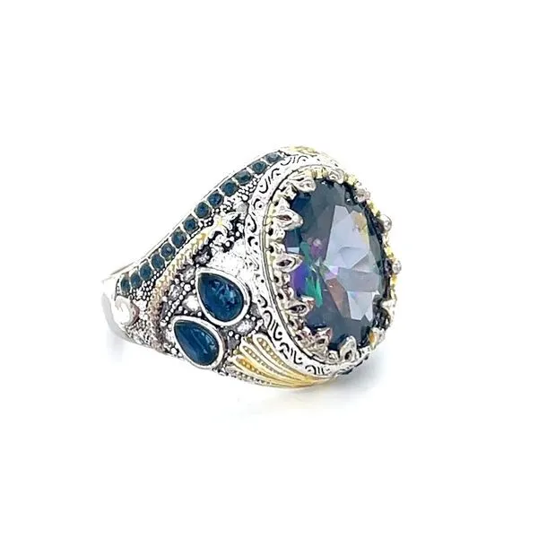 Sterling Silver Estate Synthetic Stone