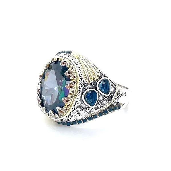 Sterling Silver Estate Synthetic Stone