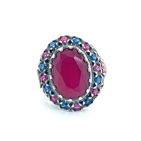 Sterling Silver Estate Synthetic Stone Ring Image 3 Minor Jewelry Inc. Nashville, TN