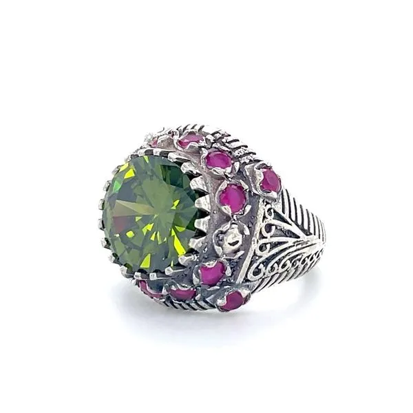 Sterling Silver Estate Synthetic Stone Ring