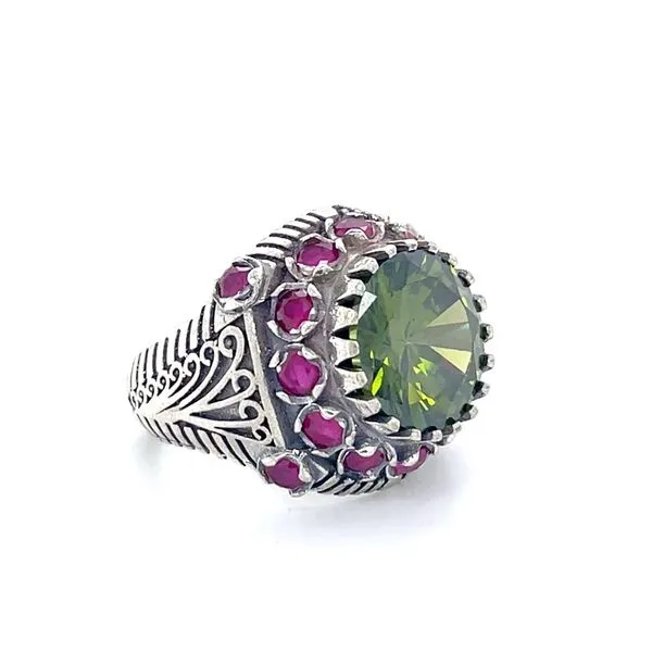Sterling Silver Estate Synthetic Stone Ring