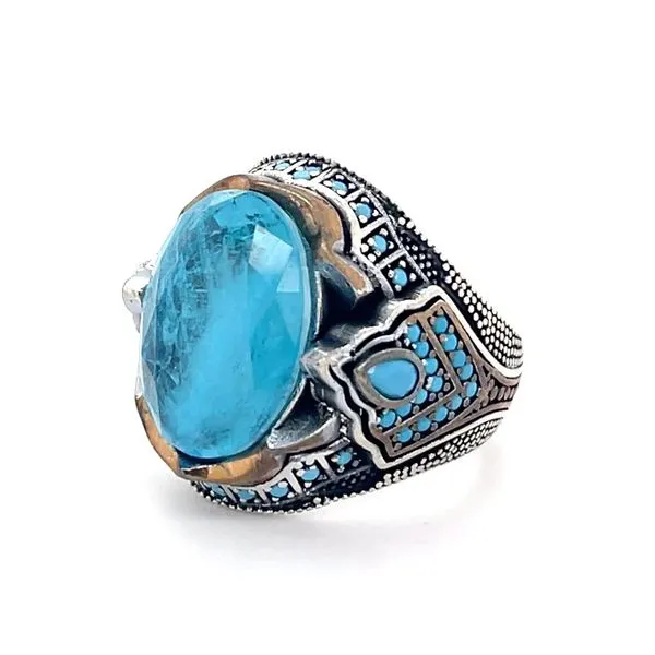Sterling Silver Estate Synthetic Stone Ring