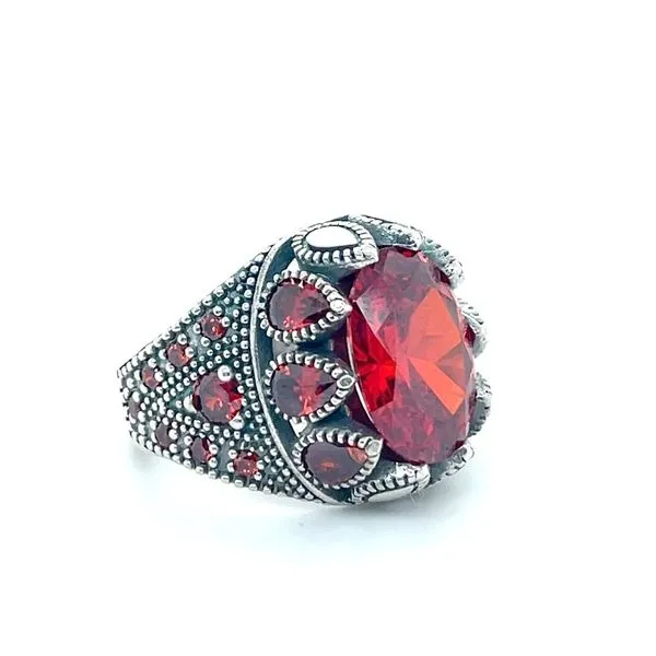 Sterling Silver Estate Ring with Synthetic Stone Image 3 Minor Jewelry Inc. Nashville, TN