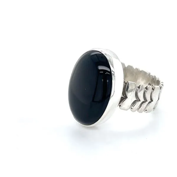 Sterling Silver Estate Onyx Ring