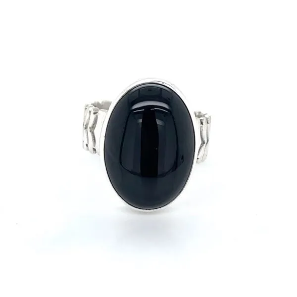 Sterling Silver Estate Onyx Ring