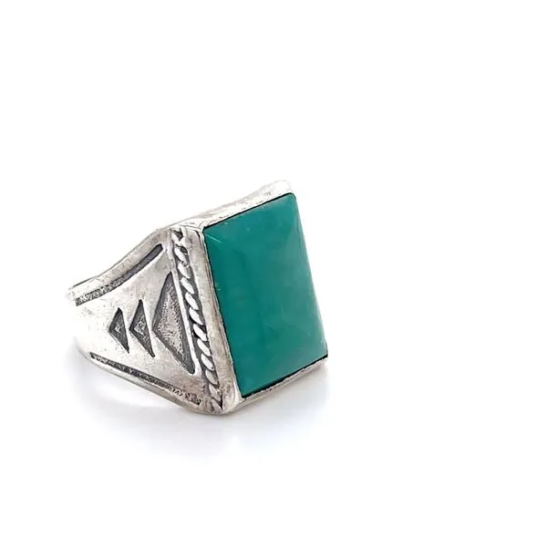 Sterling Silver Estate Simulated Turquoise Ring Image 2 Minor Jewelry Inc. Nashville, TN