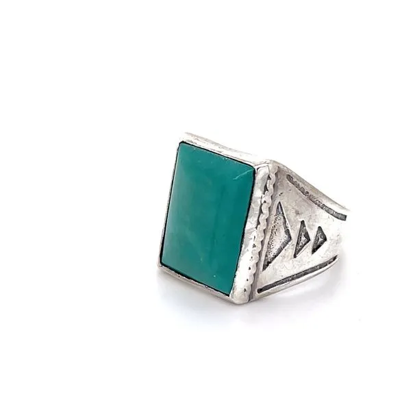 Sterling Silver Estate Simulated Turquoise Ring Image 3 Minor Jewelry Inc. Nashville, TN
