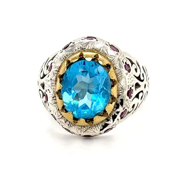 Sterling Silver Estate Blue Topaz and Ruby Ring Minor Jewelry Inc. Nashville, TN