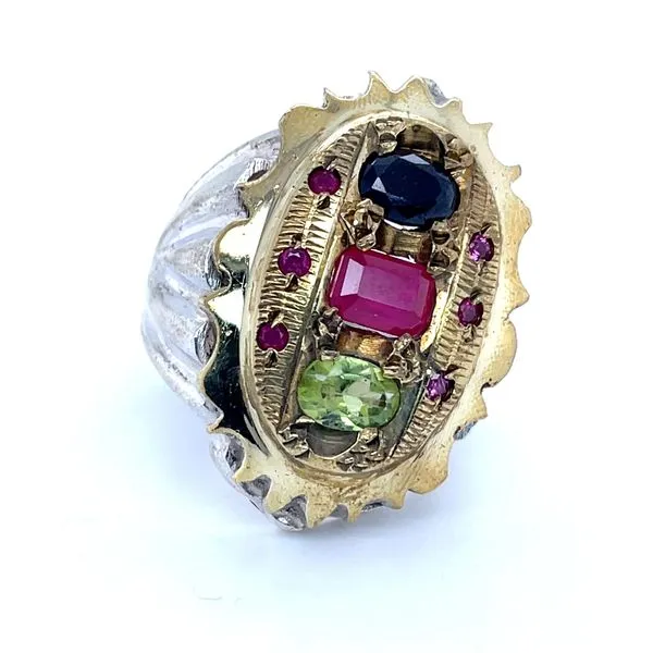 Sterling Silver Estate Ruby, Peridot, and Sapphire Ring Minor Jewelry Inc. Nashville, TN