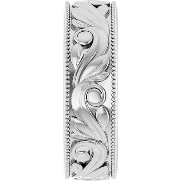 Sterling Silver Filigree and Milgrain 6.1mm Band