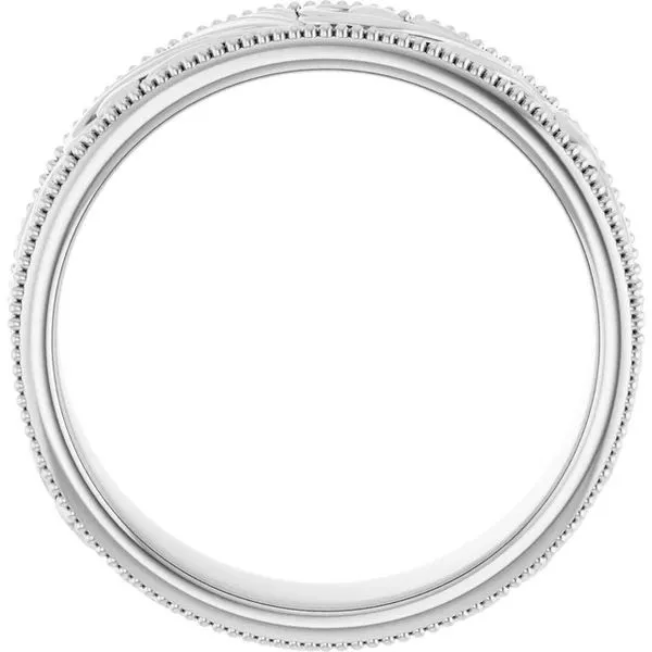 Sterling Silver Filigree and Milgrain 6.1mm Band