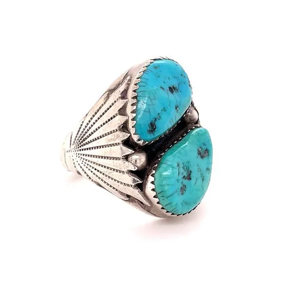 Sterling Silver Estate Mined Turquoise Ring