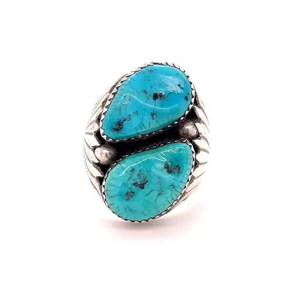 Sterling Silver Estate Mined Turquoise Ring