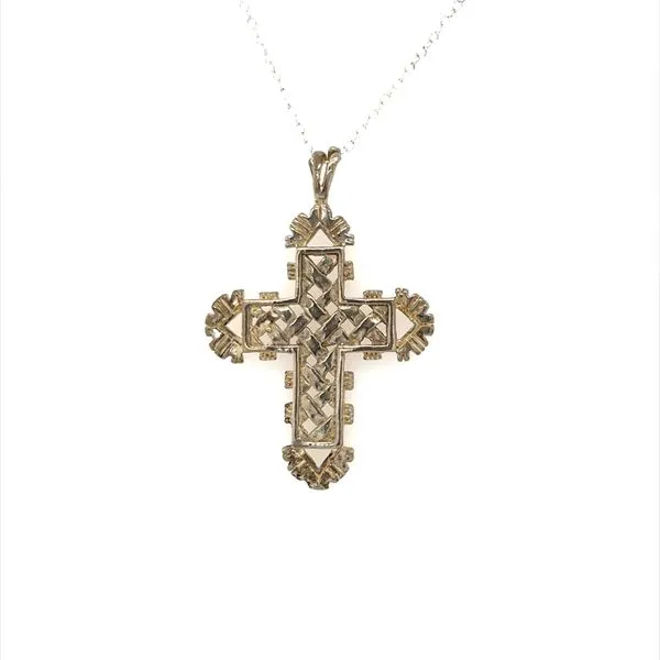 Sterling Open Weave Cross Pendant Necklace Minor Jewelry Inc. Nashville, TN