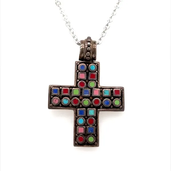 Sterling Silver Turquoise Cross Pendant on Sterling Silver Chain Minor Jewelry Inc. Nashville, TN