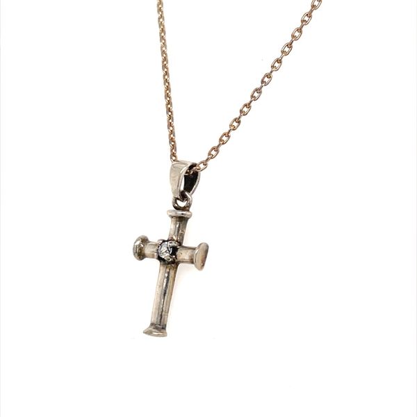 Sterling Silver Cubic Zirconia Cross Pendant Necklace Image 2 Minor Jewelry Inc. Nashville, TN