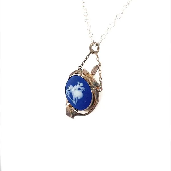 Sterling Silver Estate Angel Cupid on Lion Wedgewood Pendant Necklace Image 2 Minor Jewelry Inc. Nashville, TN