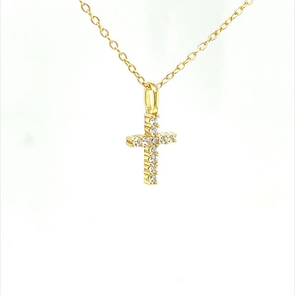 Sterling Silver and Cubic Zirconium Cross Pendant Necklace Image 2 Minor Jewelry Inc. Nashville, TN