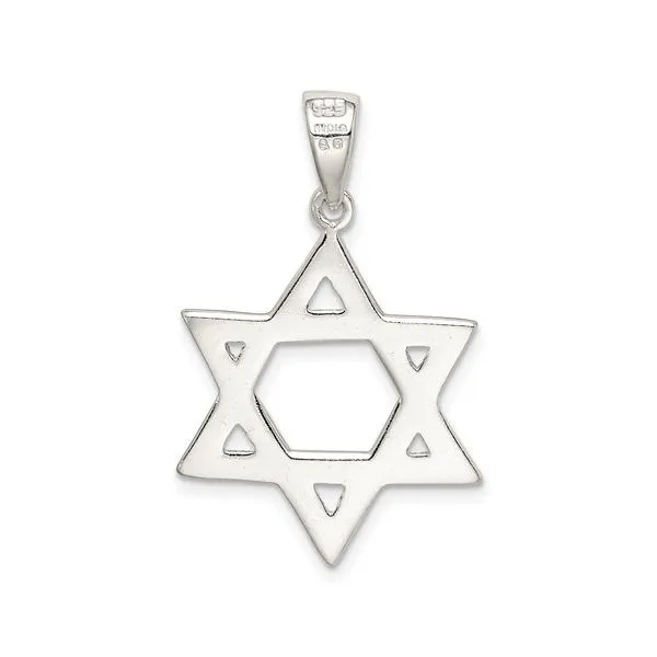 Silver Star of David Pendant Charm Image 3 Minor Jewelry Inc. Nashville, TN