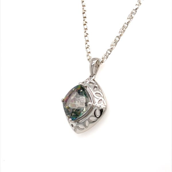 Sterling Silver Charm with Mystic Topaz and Diamonds Image 2 Minor Jewelry Inc. Nashville, TN