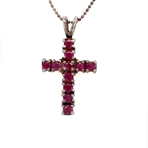 Sterling SIlver Cross Pendant with Rubies Neklace Minor Jewelry Inc. Nashville, TN