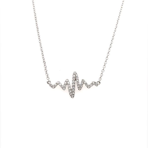 Sterling Silver and Cubic Zirconium Heartbeat Pendant Necklace Minor Jewelry Inc. Nashville, TN