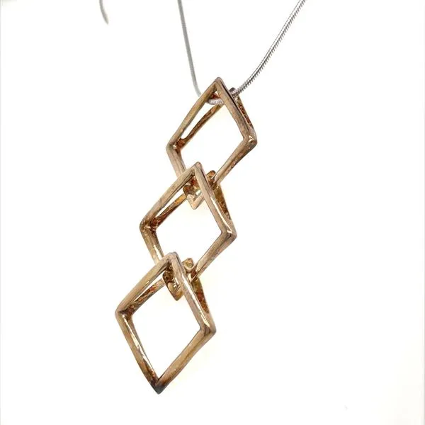 Sterling Silver Three Square Pendant Necklace Image 2 Minor Jewelry Inc. Nashville, TN