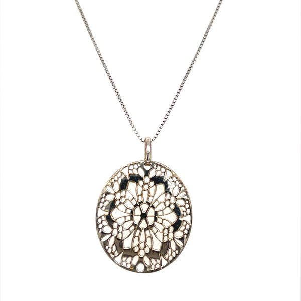 Susan Silver Sterling Silver Filigree Oval Pendant Necklace Minor Jewelry Inc. Nashville, TN