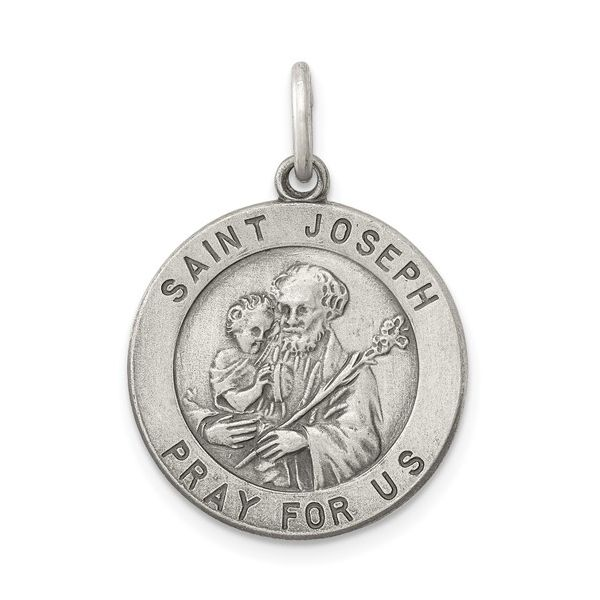 Sterling Silver Antiqued Saint Joseph Medal Charm Pendant Minor Jewelry Inc. Nashville, TN