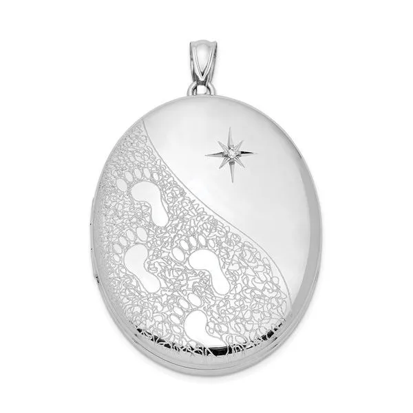 Sterling Silver Diamond Footprints Locket Minor Jewelry Inc. Nashville, TN