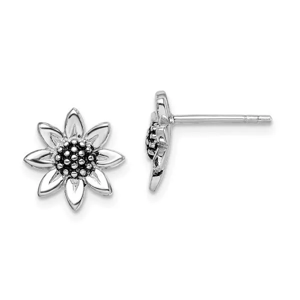 Sterling Silver Sunflower Studs