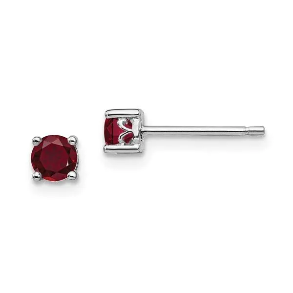 Sterling Silver Lab Created Ruby Stud Earrings Minor Jewelry Inc. Nashville, TN