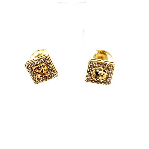 Gold Plated Sterling Silver Yellow Cubic Zirconia Stud Earrings Minor Jewelry Inc. Nashville, TN