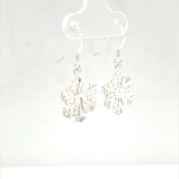 Sterling Silver Snowflake Earrings Image 2 Minor Jewelry Inc. Nashville, TN