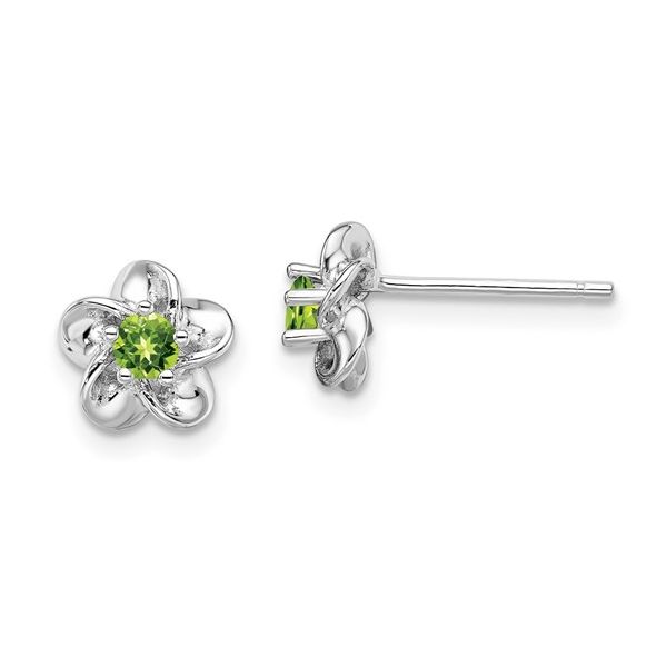 Sterling Silver Peridot Flower Stud Earrings Minor Jewelry Inc. Nashville, TN