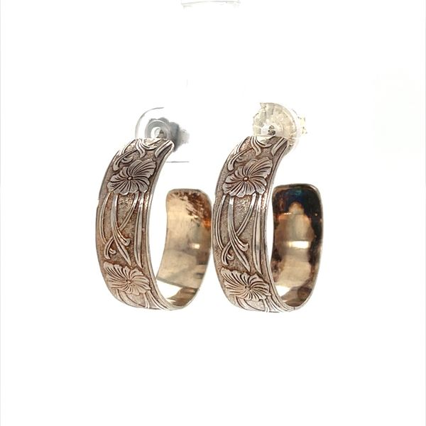 Sterling Silver Floral Hoops Image 2 Minor Jewelry Inc. Nashville, TN